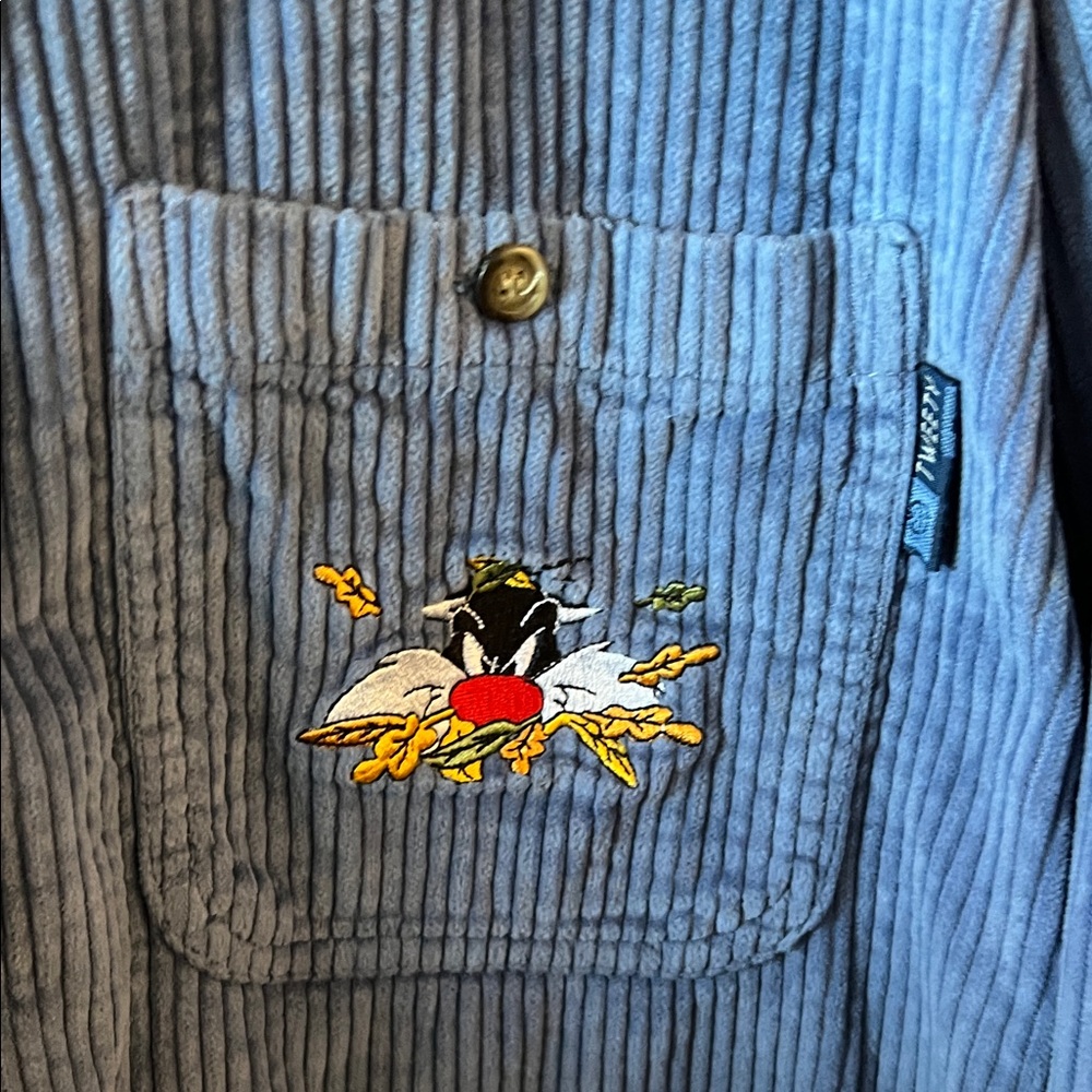 Vintage Looney Tunes Tweety Bird & Sylvester Cordoroy Shirt - Picture 3 of 5